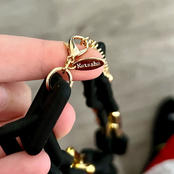 SOLD Natasha Chunky Chain Link Black/Gold Necklace - Picture 2 of 2